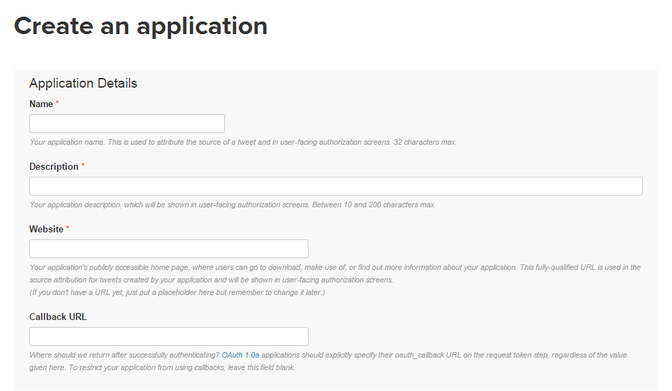 Create an application